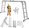 Multi-Purpose Aluminum Alloy Combination Ladder 4.7M/15.5FT Folding Step Ladders 150kg/330lbs Capacity 16 Steps with 1 Free Platform for Indoor Outdoor Works, EN131