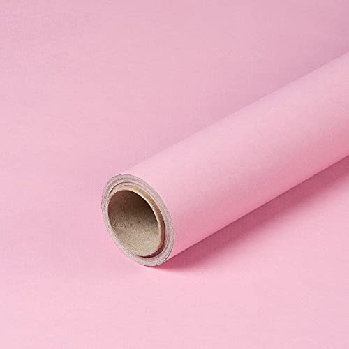 Geschenkpapier Rosa und Grau, Geburtstagspapier, Kraftpapier, 0,80 x 10 m