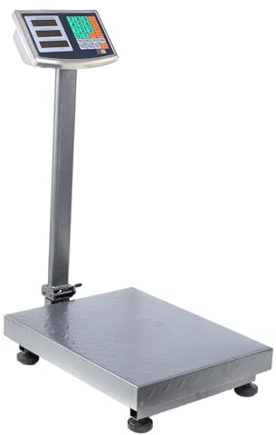 HF Digitale Plattformwaage 150 kg – Paketwaage für Versand & Gewerbe mit 40×30 cm Wiegefläche, 50 g Teilung, LED-Display, kg/lb, Akku & EU-Stecker