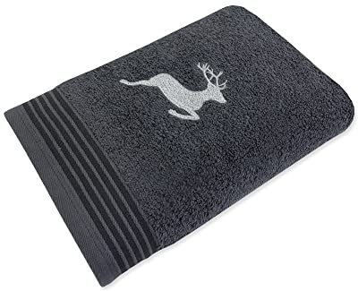 framsohn Frottier Handtuch 'Hirsch' 50 x 100 cm Anthrazit