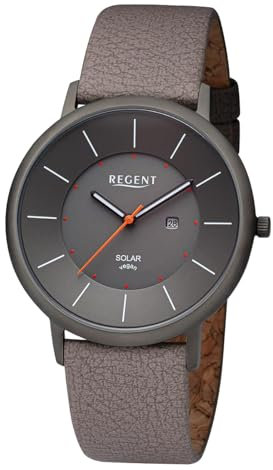 Solaruhr Herren Stahl Uhrband Vegan Gun REGENT BA-723