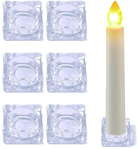 Kerzenhalter Stabkerze Glas 6 Stück Kerzenständer Transparent Stabkerzenhalter Kerzenhalter Teelichter Stabkerzenhalter Deko Heimat Dekoration