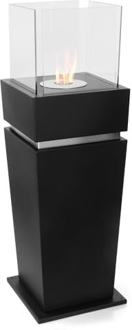 Moritz Ethanol Kamin freistehend I Standkamin 99 x 32 x 32 cm I Säule I 0,8 Liter Brenner I Bioethanol Kamin I Bio Ethanol Kaminofen Indoor Outdoor I Innen Außen I Bioethanol Brenner I Brennertopf