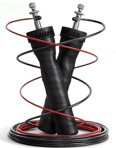 Muza Skipping Rope, Jump Rope for adult, Tangle-Free Rapid Speed Skipping Rope Cable with Ball Bearings,for Women, Men, and Kids with Foam Handles for home Fitness, MMA