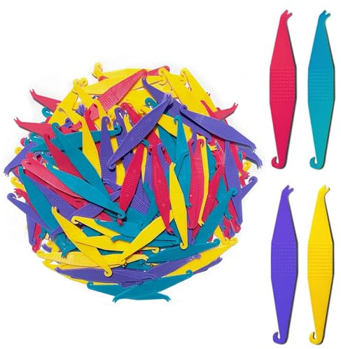 OBTANIM 100 piezas de tirantes de plástico desechables coloridos con bandas de goma elásticas, herramienta desechable para ortodoncia dental, 150 unidades, plástico