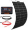 ECO-WORTHY 130W12V Flexibles Solarpanel Kit netzunabhängig Off Grid: 130W Solarpanel + 30A LCD Display PWM Laderegler + 5m Solarkabel für Wohnwagen, Wohnmobil, Boot, Kabine, Anhänger