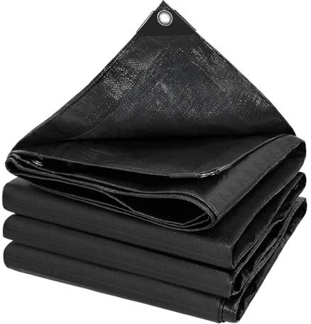 LSFYYDS Bâche Noire Imperméable l'eau Protection Solaire Toile D'Isolation Thermique Épaissie Bâche Pluie Pare-Soleil Extérieur(Size:4x5m)