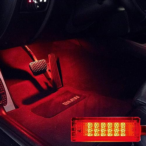 GBrite -18 SMD LED Red Footwell Boot Lamps Replacement Under Door Courtesy Light Compatible with BMW E60 E87 E70 E90 E92 E63 E65 E85 M3 MINI Z4 R50 R52,Glove Box Light Lamp, 2 Pieces