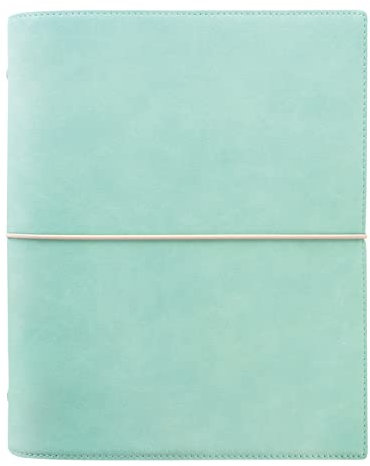 Filofax DOMINO Soft Organizer, A5 Größe, Duck Egg - Lederoptik, weicher taktiler Einband, sechs Ringe, Wochenkalender, mehrsprachig, 2024 (C022601-24)