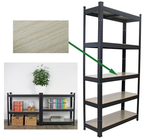 TRUTZHOLM Wohnzimmerregal hell 150x75x30 cm Traglast max. 650 kg I 5 höhenverstellbare Böden Steckregal Bücherregal Standregal Lagerregal Schwerlastregal Küchenregal