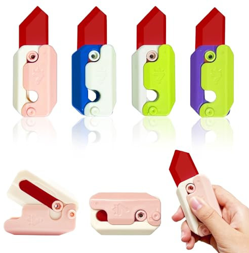 Yeefunjoy Fidget Toys Knife, Juguete Sensorial para Alivio De La Ira, 3D Gravity Radish Toy, Portable 3D Printed Cutter Toys, Cuchillo De Gravedad De Juguete Regalos Cumpleaños para Niños Adultos