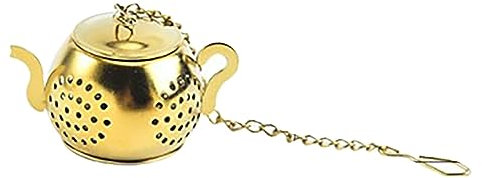 Steel Stainless Maker Leak Creative Teapot Shaped Compartment Tea Tea Tea Kitchen，Dining & Bar Glass Watering Spray Bottle (Gold, One Size)