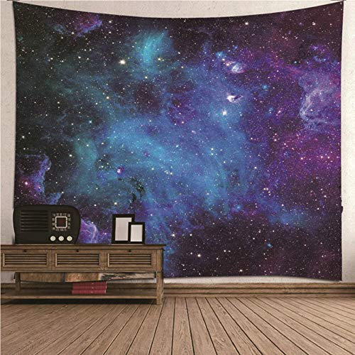 CEVAN Hanshi Wandteppich Asiatische Wanddekoration Sternenklarer Himmel Wandteppich Aesthetic Klein Outdoor Wanddekoration Wandbehang Stoff Lila-Blau 240x220cm