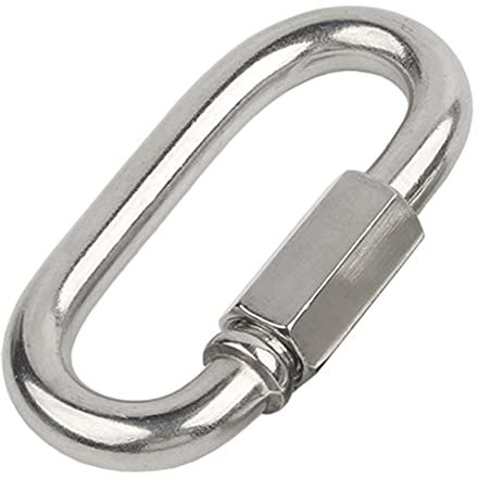 FEEIMOL M12 Maillon Rapide Acier Inoxydable Mousqueton à Verrouillage Maillons de Chaîne Connecteur Rapides avec Capuchon à Vis pour Extérieur Intérieur Camping Randonnée