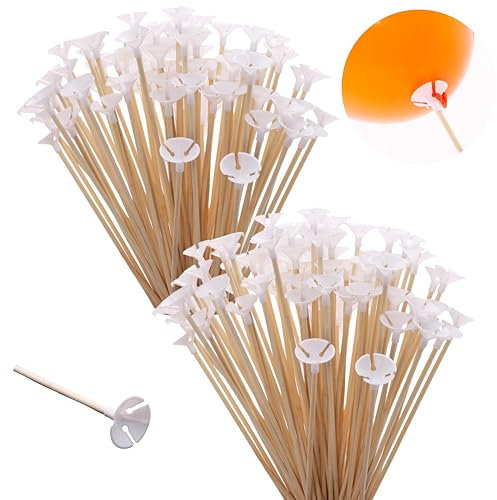 Toyland® Packs de bâtons et gobelets de ballons en bambou de 200 à 32 cm (12,5) - Écologiques, réutilisables et recyclables - Décoration de célébration et de fête