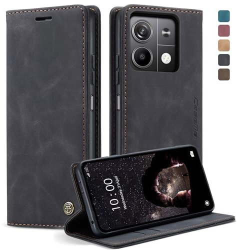 Phernykas Coque pour Xiaomi Redmi Note 13 5G(Pas pour 4G) Étui Wallet Cover, Housse Flip en Cuir Premium PU Portefeuille Case, [Fentes pour Cartes] [Magnétique] [Antichoc] [Kickstand] Housse, Noir