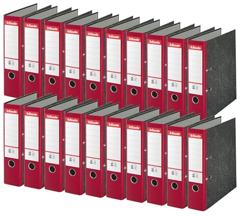 Esselte Standard-Ordner A4, 20er Pack, 75 mm, Breit, Rot, 36067