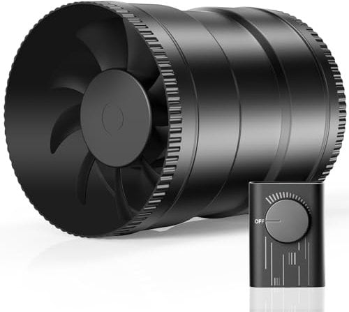 Hon&Guan 150mm Ventilateur Extracteur d'air Silencieux, 19.2 W 587 m³/h Ventilation de Cave avec Contrôleur de Vitesse Variable Extracteur d'air de Ventilation pour Garages, Tente de Culture