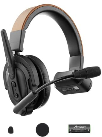 Accsoon Como SE Wireless Intercom Headset System, 2,4 GHz Vollduplex-Kommunikation, 1312ft/400m Reichweite, Externe Antenne, ENC, 30+ Stunden Akkulaufzeit, nur 1 PC-Remote-Headset