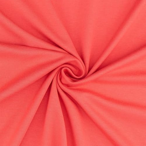 Viskose-Jersey Stoff, elastisch, uni koralle (Länge am Stück: ab 50cm / Breite: 150cm)