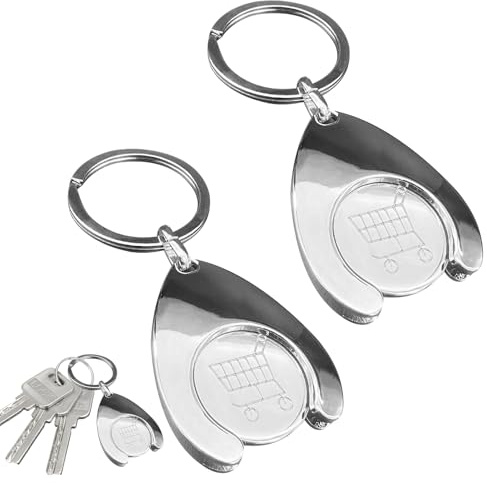 MEKEET 2PCS Shopping Trolley Token for Vauxhall, Silver, Aluminum Alloy