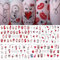 Kabwea Nagelsticker Set Mit 4 Blatt Roten Herzen Und Cartoon-Designs, Selbstklebende 3D Nagel Kunst Sticker Für Valentinstag Und Tägliches Nageldesign