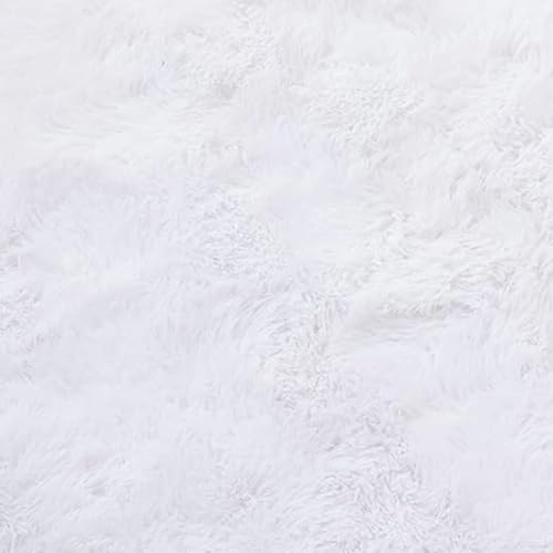 AIMECO Skandinavischer Teppich lang oval Waschbarer Teppich Memory Foam Wohnzimmerteppich Schlafzimmerteppich Kinderteppich 100x200 cm,Weiß
