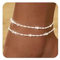 LunarCharm bracelet de cheville argenté pour femmes en acier inoxydable, bracelet de cheville, résistant au ternissement, set de bracelets de cheville à plusieurs couches
