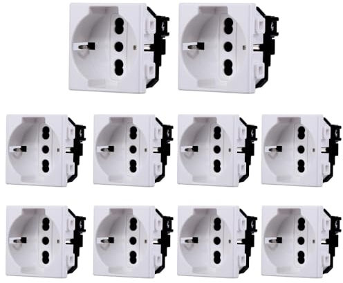 gloca Set 10 Prese Schuko 2P+T 10/16A Compatibili Con Serie Matix