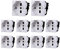 gloca Set 10 Prese Schuko 2P+T 10/16A Compatibili Con Serie Matix