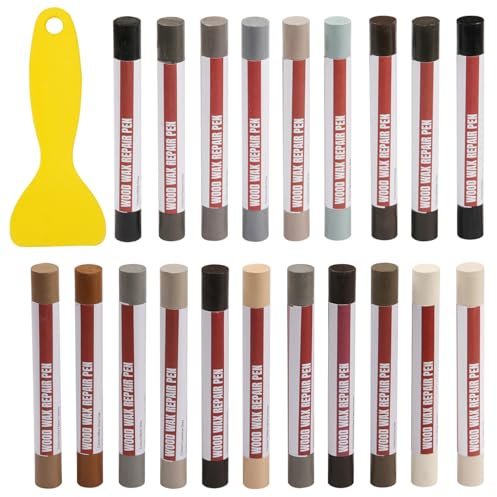 YIEMI Wood Filler Stick, 20 Farben Holzreparaturstifte, Holzmöbelmarker | für die Reparatur von Holzböden, Schränken und Brettern(Graue Reihe)