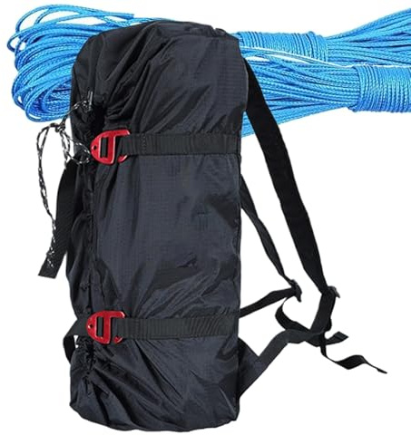 Seilwurf Tasche - Rettungssicherheitswurf Leinseil, Kletterseil Aufbewahrungstasche, wasserdichte Kletterausrüstung Kordelzugtasche, Outdoor-Sport, Black, verwijzen naar de beschrijving, Unisex
