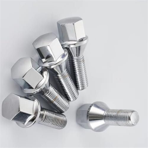 VAAKLM Kompatibel Mit FIAT Für 500 2012 2013 2014 2015 2016 2017 M12x1,25 Radschrauben 200 Schaftlänge 28 Mm Radstahl-Radschrauben Autoreifenschrauben Schloss Radbolzen