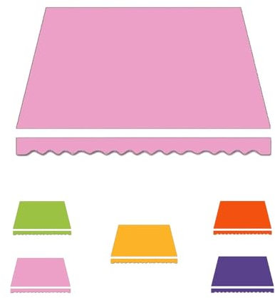 GFYHTN Manuelle Markisen-Ersatzstoff, Einziehbar Markisentuch Sonnenschutz, 250 350 450 550cm Markisen Canvas Für Garten Balkon(Pink,12x8ft/3.5x2.5m)