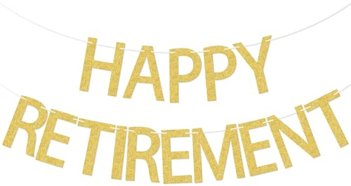 Banner Happy Retirement, Party-Dekorationen, Abschiedsparty-Zubehör, Abschiedsparty-Banner, Goodbye Dekorationen, kein DIY