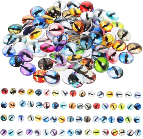 MAGICLULU Lot de 100 Globes Oculaires en Verre 10 Mm pour Poupées Artisanales, Couleurs Variées, Réalistes Et Robustes, Accessoires De Décoration DIY pour Créations Halloween Et Bijoux Faits Main
