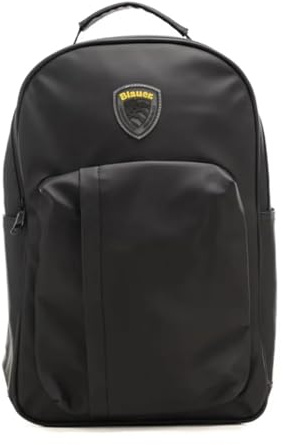 Blauer Herrenrucksack S6DAHL01 Rubber Marineblau Rucksack Herren Schwarz aus gummiertem Stoff, Schwarz , L, Casual