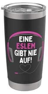 Gaming Kopfhörer Eine Eslem Gibt Nie Auf Personalisiertes Doppelwandiger Edelstahl-Thermobecher