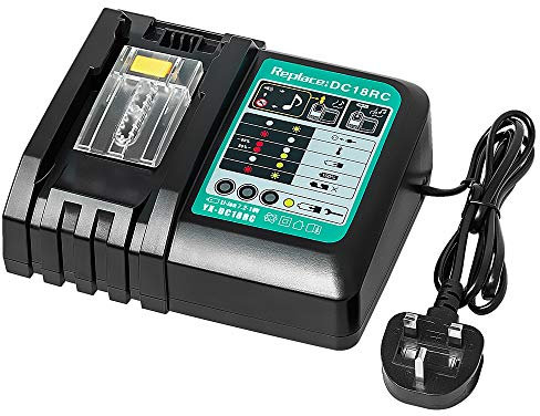 LiBatter DC18RC Replacement Li-Ion Battery Charger Compatible with MAKITA 14.4-18V BL1830 BL1430 BL1850 DC18RC Power Tools (UK Plug)