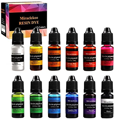 12 colores epoxi UV resina color tinte colorante líquido pigmento, 10 ml cada uno, translúcido