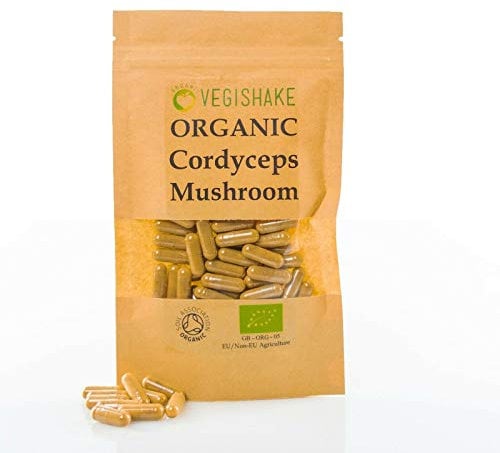 Organic Cordyceps Mushroom HPMC Capsule Sinensis Fungus Fungi Vegan Halal Kosher (90 Capsules)