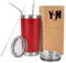 Y·J&H 20oz (550ml) Doppelwandig Vakuum Isolierter Autobecher, Edelstahl Reiseflasche, Thermobecher Kaffee to Go mit 2 Spritzfestem Deckel 2 Strohhalm, Rohrbürste,BPA Free - Rot