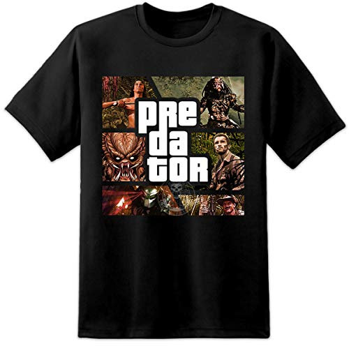 Digital Pharao Predator Movie Inspired Funny Gaming Mens T Shirt Yautja Weyland Yutani Nostromo Black, Schwarz , 5XL = 157/163 cm