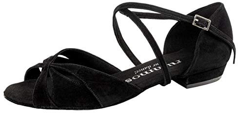 Rummos Damen Tanzschuhe Lola - Nubuck Schwarz - Medium (Normal) - 2 cm Block - EUR 40,5