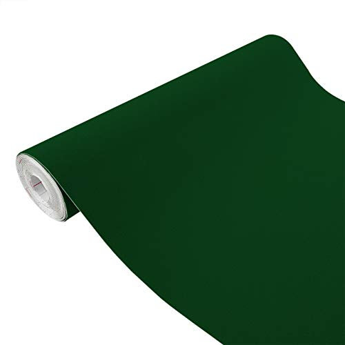 DecoMeister Lámina Autoadhesiva de Terciopelo Vinilo Adhesivo Para Muebles Mesa Encimera Papel Para Bricolaje Película Para Forrar Decoración Para Hogar En Rollo 45 x 100 cm Por Metros Verde Oscuro