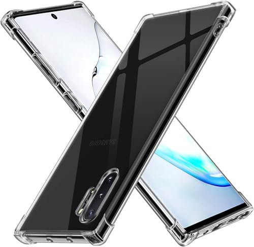 iVoler Cover per Samsung Galaxy Note 10+ / Note 10 Plus 5G, Custodia Trasparente per Assorbimento degli Urti con Paraurti in TPU Morbido, Sottile Morbida in Silicone TPU Protettiva Case