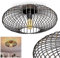HOFSTEIN Deckenleuchte Wemude, Deckenlampe aus Metall mit Spannendem Lichteffekt, Schwarz-Gold, 1-flammig, E27-Fassung, Lichteffekt durch Gitter-Optik, Wohnzimmer, Schlafzimmer Lampe