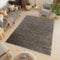 TAPISO Boho Fringes Teppich Hochflor Langflor Shaggy Fransenteppich Dunkelbraun Grau Taupe Flauschig Modern ÖKOTEX 160 x 220 cm
