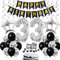 Ohaoduo 33. Geburtstag Dekoration, Geburtstagsdeko 33 Jahre Männer, 33. Geburtstag Mann Deko, 33 Ballon Schwarz und Silber Deko, Luftballon 33. Geburtstag Party Deko, Deko 33 Geburtstag Mann Frau