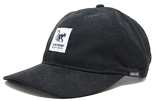 DRESSED IN MUSIC PLAY WITH ME Baseballmütze Classic Surf Monkey® - Dad Cap ohne Struktur - Lammbaumwolle, Schwarz , 58